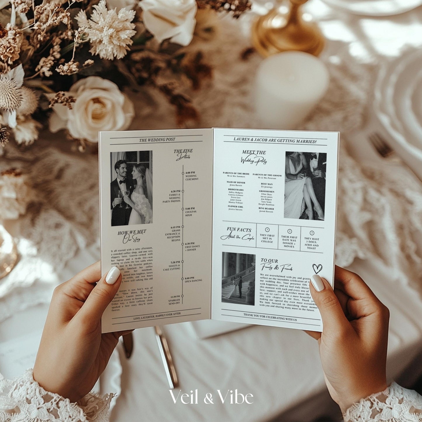 Newspaper Wedding Program