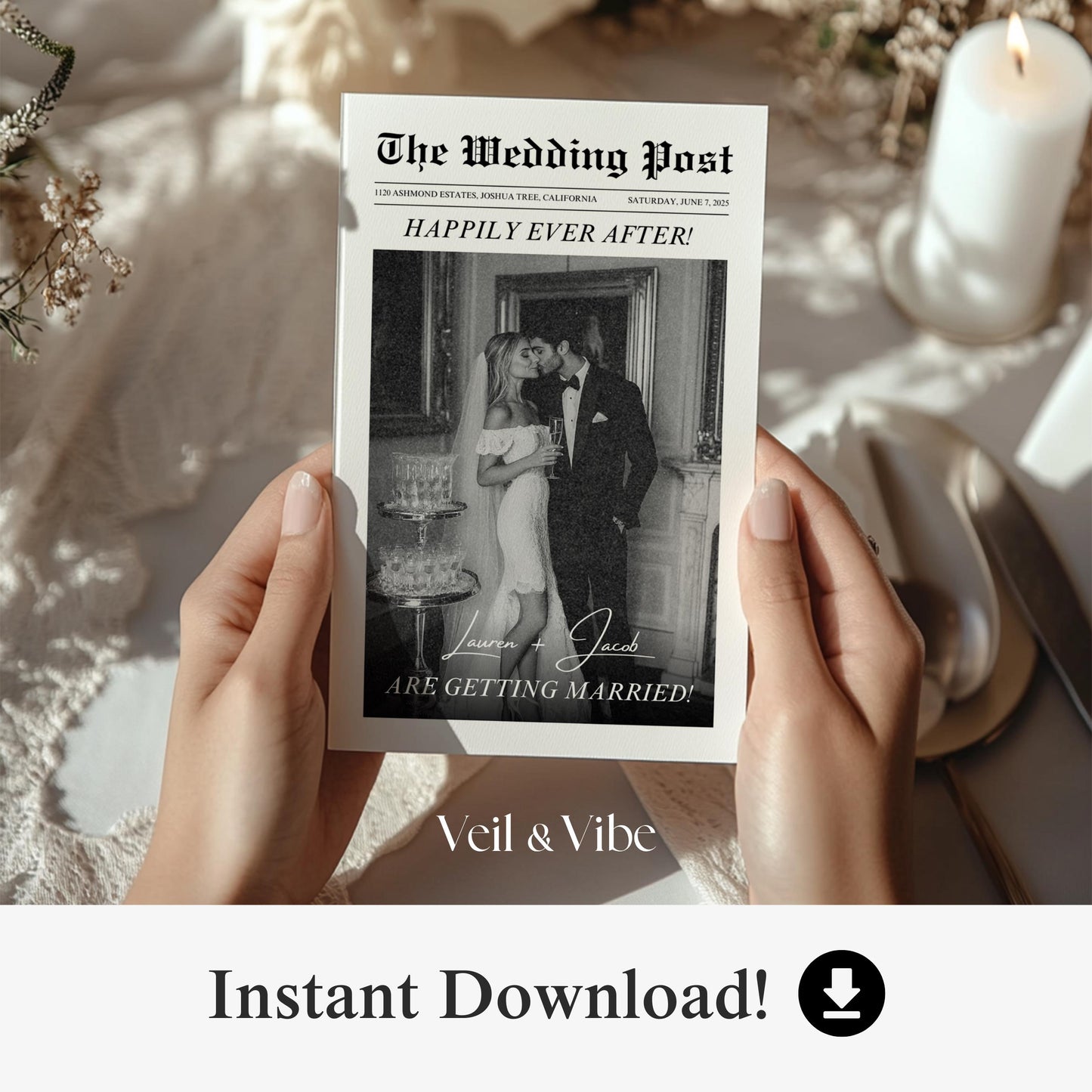 Newspaper Wedding Program