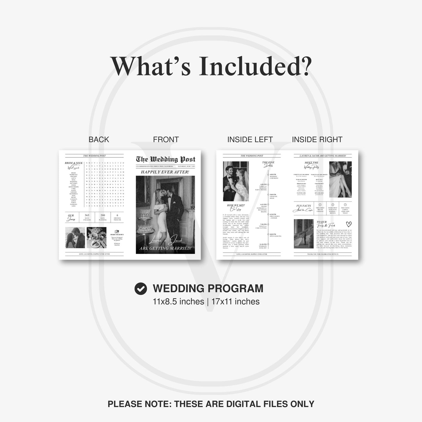 Newspaper Wedding Program